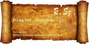 Riegler Szeréna névjegykártya